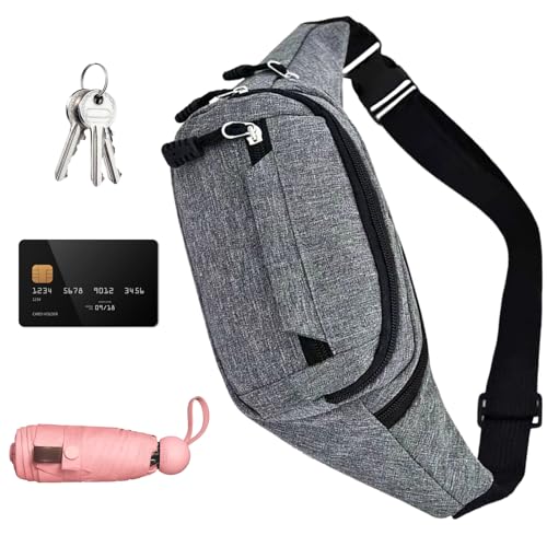 Bolsa de Banana Fanny Pack, Bolsa de Cinturón, Bolsa de Plátano de Viaje, Casual bandolera impermeable para senderismo, Paseo del Perro, Festivales de Música, gris, Consulte la descripción, Consulte