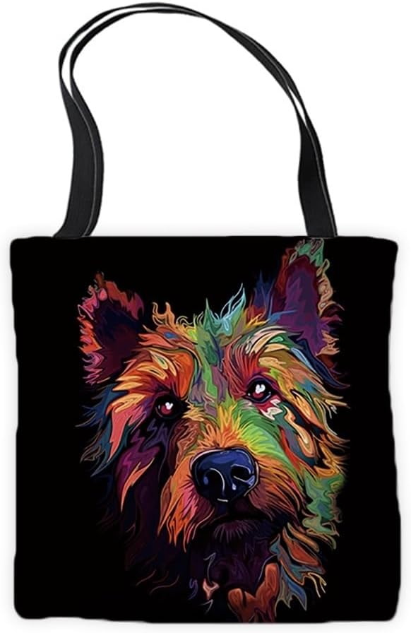 Cute Grand Basset Griffon Vendeen Dog Tote Bag Pet Animal Face Head Commuter Bag for Shopping Work