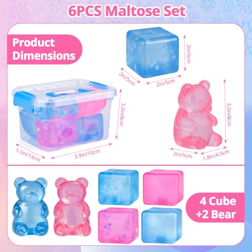 Taba Squishy Fidget Toys,6PCS Tedmax Squeeze Toys Square Stress Balls,Slow Rising Ice Cube&Bear,Sensory Toys for Autism,Anxiety Relief Squishies.Perfect for Kids & Adults,Classroom Prizes,Party Favors - Image 4