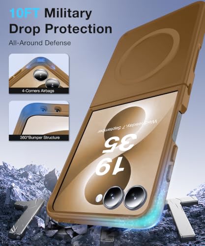 Image of NO.1 Magnetic for Samsung Galaxy Z Flip 8 Case with MagSafe | [Military Grade Drop Tested][Translucent Matte][Anti-Fingerprint] Soft Silicone Bumper for Samsung Flip 8 Case Slim,Coffee