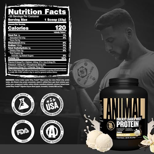 Image of Animal Whey Isolate Protein Powder, 25G High Protein | Vanilla 4LB