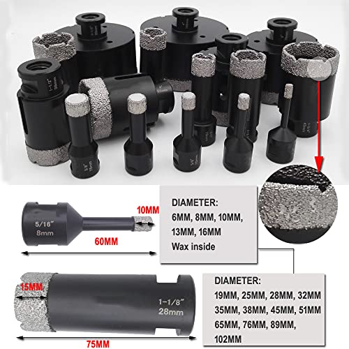 Broca sierra de diamante 6mm con rosca M14 para cerámica miniatura 7
