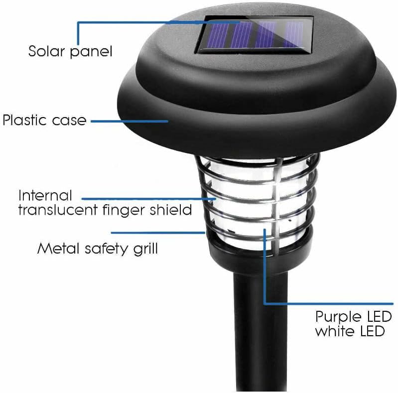 Solar Powered Light-LED/UV Radiation Outdoor Stake Landscape Fixture for Gardens, Pathways, and Patios by Pure Garden : Home Insect Zappers : Tools & Home Improvement