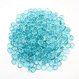 Flat Glass Marbles for Vases - 5 LB Transparent Aqua Decorative Stone Beads for Vases, Crafts, Table...