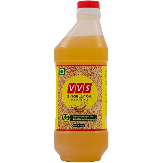 VVS Gingelly Oil (Sesame Oil) 1l Can ? Pure & Natural ? Ideal for Cooking, Hair & Skin Care