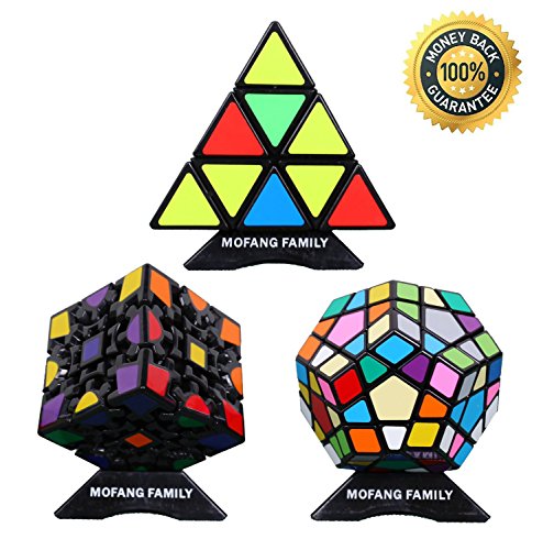 MOFANG FAMILY Set of 3 Speed Cube Pyraminx Megaminx 3D GEAR MAGIC Cube Puzzle Brainteaser Cube