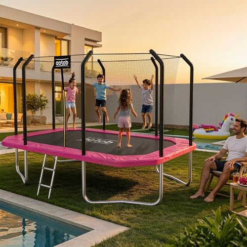 Image of AOTOB 12 FT /14 FT Rectangle Trampoline with Net