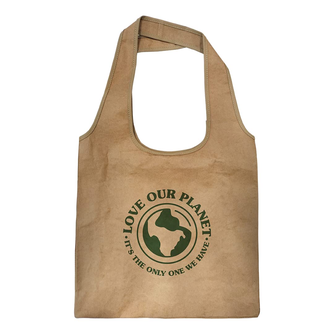EARTHGRADE Reusable Grocery Bag – Large Sustainable Washable Paper Tote with Reinforced Seams. Foldable and Durable.