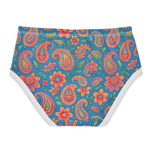 Joisal Colorful Paisley Floral Blue Girl Panties Cute Girls Underwear Toddler Cotton Designer Kids Undies Briefs 2t2