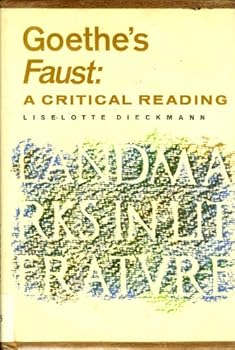 Hardcover Goethe's Faust;: A critical reading (Landmarks in literature series) Book