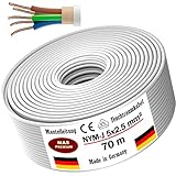 Cavo di alimentazione rivestito NYM-J per ambienti umidi. Tensione nominale: 300/500 Volt.