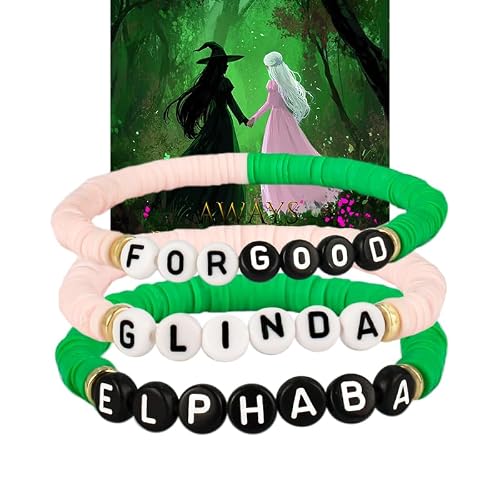 SOOWOOT Wicked bracelet Matching Bracelets - Crown and Witch Hat Matching Bracelets with a wicked card for Fans Party (SUFER CLAY)