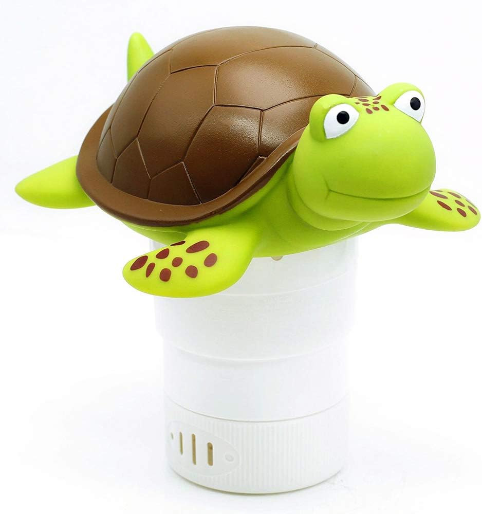 SUAVEC WWDGROUP Turtle Style Pool Chemical Dispenser Floater, Floating Pool Chlorine Dispenser Fits 3" Chlorine Tablets Solid Chemical Holder