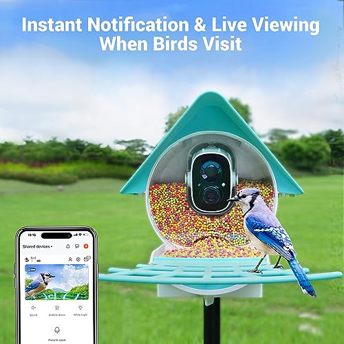 Smart Bird Feeder with Camera - AI Identifies Bird Species, Bird Feeder Camera with Solar Panel, Auto Captures Bird Videos & App Notifications, Includes 32GB SD Card - Image 3