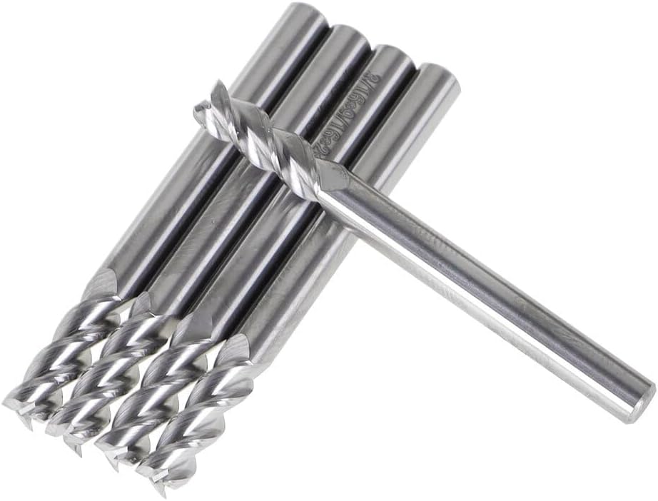 Genuine For Aluminum 5 Pack 3/16" 3 Flute NEW Regular Length Carbide End Mill