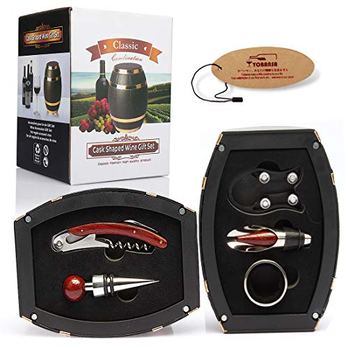 The Essentials: Set 4 Attrezzi Da Vino Per Donna, Con Cavatappi, Tappo, Versatore E Collare Antigoccia In Elegante Custodia