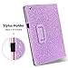 BENTOBEN iPad 2 Case, iPad 3 Case, iPad 4 Case, Glitter Sparkly Slim Lightweight Faux Leather Folio Folding Stand Smart Cover Stylus Holder Auto Wake/Sleep Protective Case for iPad 2/3/4,Purple