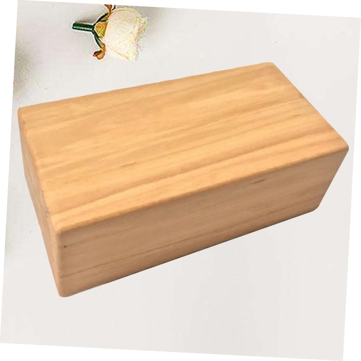 High Density Beech Material Yoga Bricks Yoga Practice Auxiliary Blocks for Home Exercise Support Yellow Non-slip Smooth Surface