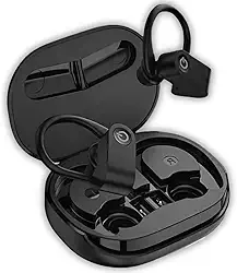 Fone de Ouvido Bluetooth Esportivo Compativel com Dispositivos Android e IOS com Alça de Orelha – Bateria Potente, Leve e Confortável, Resistente ao Suor, Ideal para Corridas, Treinos e Uso Diário