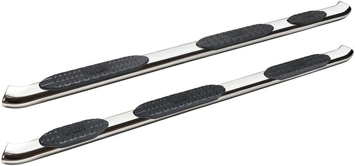 Westin 21-534690 PRO TRAXX 5 Oval Wheel to Wheel Nerf Bars fits 2019-2025 Silverado Sierra 1500 Crew Cab 6'5" Bed (Exc 2019 Silverado LD/Sierra 1500 Limited) Stainless Steel Pair