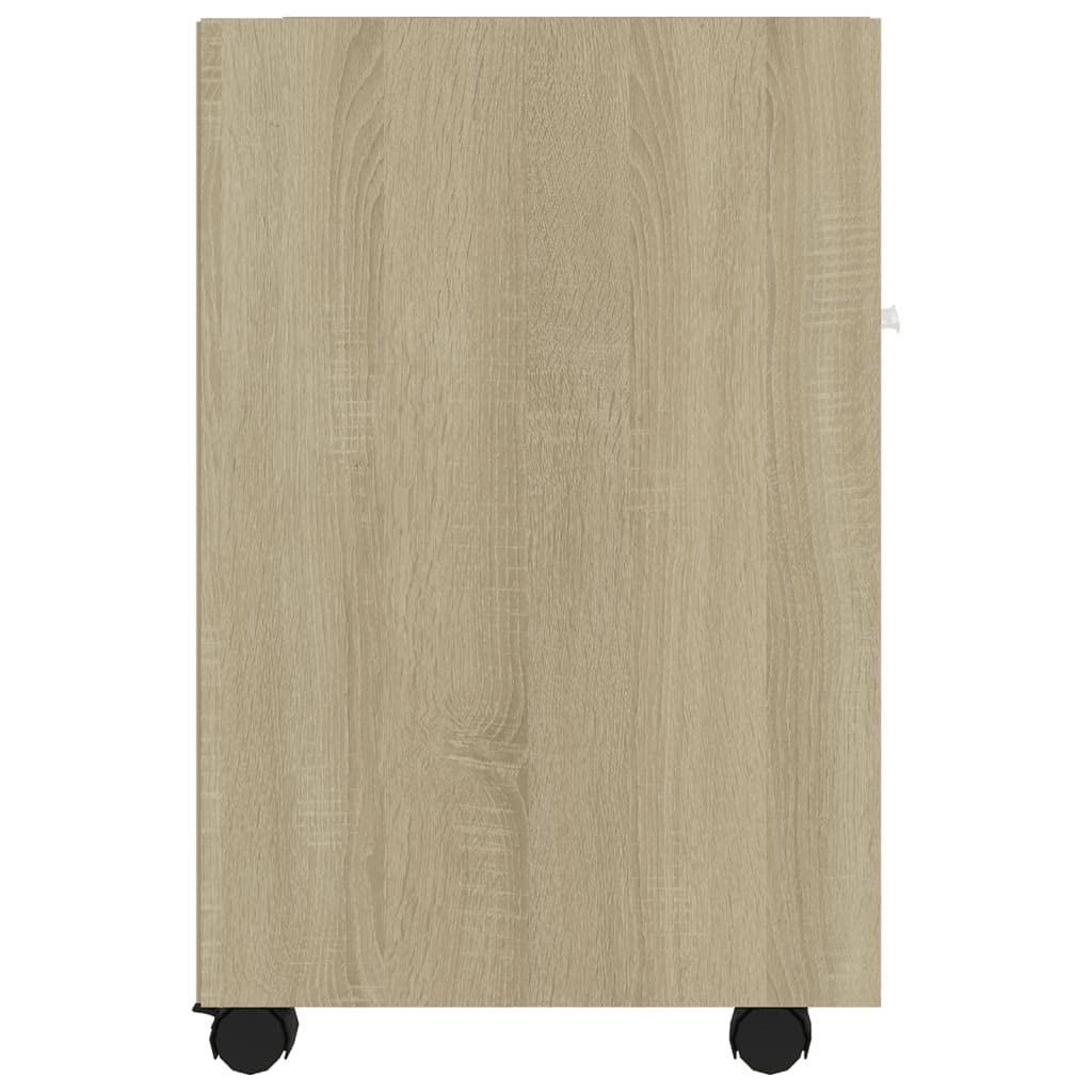 Armadietto da ufficio, armadietto autoportante, per aziende, ufficio, scuola, soggiorno, camera da letto, con ruote, rovere Sonoma, 33 x 38 x 60 cm, truciolato