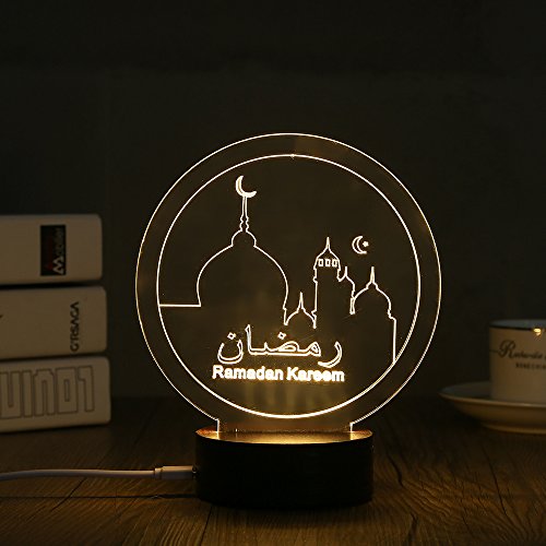 RAMADAN KREEN Wood Acrylic 3D Table Lamp By Lanmz