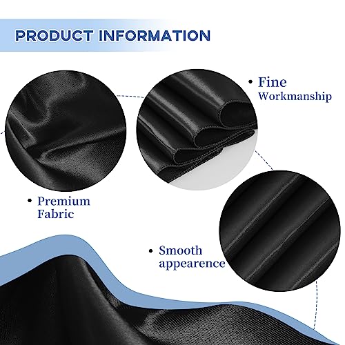fani 12 Packs Black Satin Table Runners 12 x 108 inch Long Table Runners for Rectange and Round Table, Smooth Satin Fabric Table Runner for Wedding Banquet Birthday Party Decoration by fani - Image 3