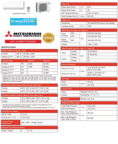 Mitsubishi 24,000 Btu Seer 18 Wall Mount Ductless Mini-Split Inverter Cool & Heat Pump System 2 Ton Energy Efficient With Lines & Pads #TOP1