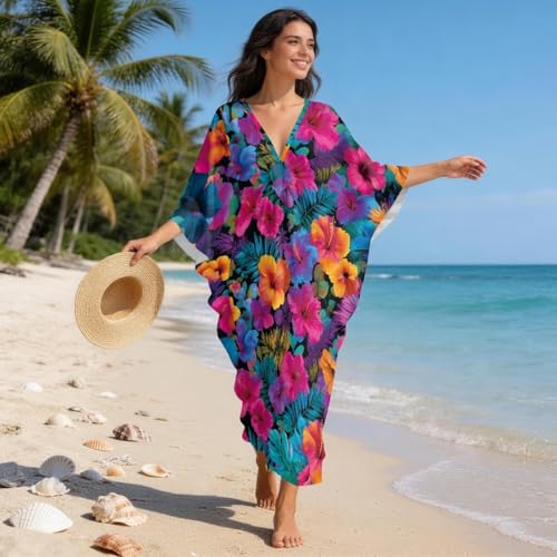 Vestido caftán talla grande que disimula y refresca en la playa 4