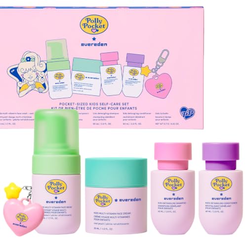 Image of Evereden x Polly Pocket Travel Size Kids Skincare & Haircare Set + Lip Balm