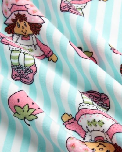 Image of COCO BRANDS Strawberry Shortcake Womens Pajama Set - 2 Piece Short Sleeve Button Down Sleep Shirt and Pajama Shorts