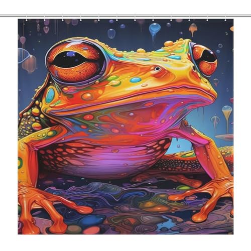 Rideau de douche grenouille polyester 183x183 rideau de bain imperméable lavable - 7