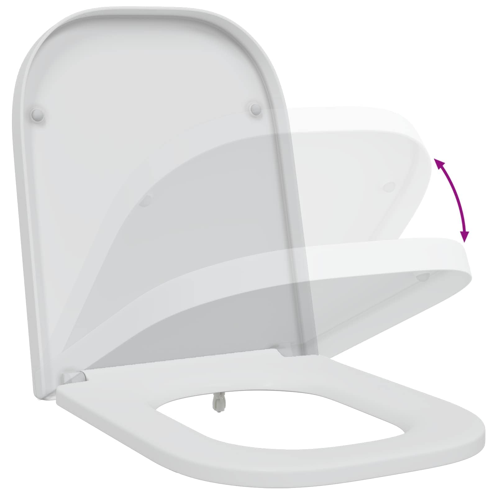 Sedile WC bianco, 47,5 x 35 x 3,6 cm, in duroplast, moderno sedile WC con linee pulite, resistente e durevole, facile da montare, per interni