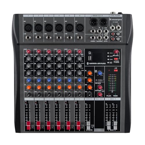 6-Channel Audio Mixer with USB & Phantom Power