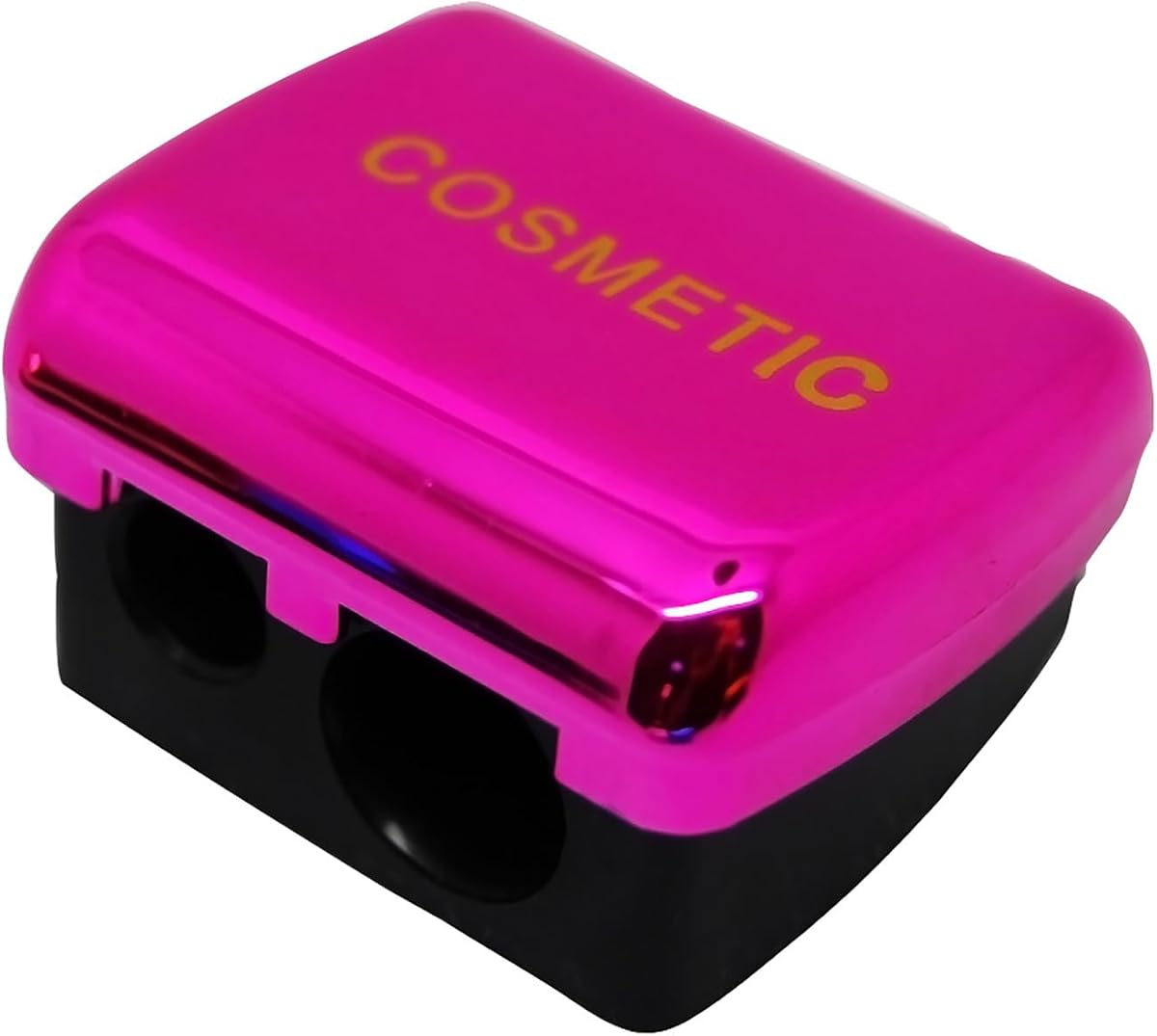 Sacapuntas de lápiz de cosméticos de maquillaje 2 en 1, 2 piezas, color rosa