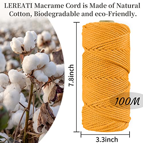 LEREATI Macrame Cord 4mm x 100m, Thick Macrame Rope Natural Cotton Rope Craft String - Image 2