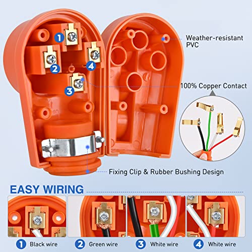 Image of Nilight 50 Amp RV Replacement Plug Receptacle ETL Listed NEMA 14-50R | 125 /250 Volt Heavy Duty Female Socket with Handle for Camper Caravan Motorhome Van Trailer