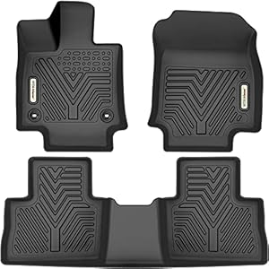 YITAMOTOR Floor Mats Compatible with 2019-2023 Toyota RAV4 NO Hybrid, Custom Fit Black TPE Floor Liners, 1st & 2nd Row All-Weather Protection