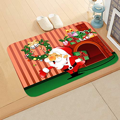 Christmas Mat Outdoor Carpet Doormat Santa Ornament Christmas Decoration for Home Xmas Navidad Deco Noel New Year Gift 2021 (T)