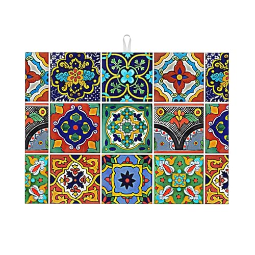 Dish Drying Mat For Kitchen Counter Absorbent Microfiber Countertop Protector Dishes Mats Accessories Draining Pad Decor Gift Fit Under Coffee Maker 24x18 In