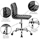 Flash Furniture Drehstuhl, niedrige Rückenlehne, ohne Armlehnen, gerippte Struktur, Metall, schwarzes Vinyl, Chrom-Gestell, 1 Stück
