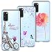 Produktbild Yokata Kompatibel mit Samsung Galaxy S20 Hülle Silikon Transparent Durchsichtig Handyhülle Schutzhülle Ultra Dünn Stoßfest Muster Case Cover [3 Pack] - Turm Fahrrad + Schmetterlinge + Blumen