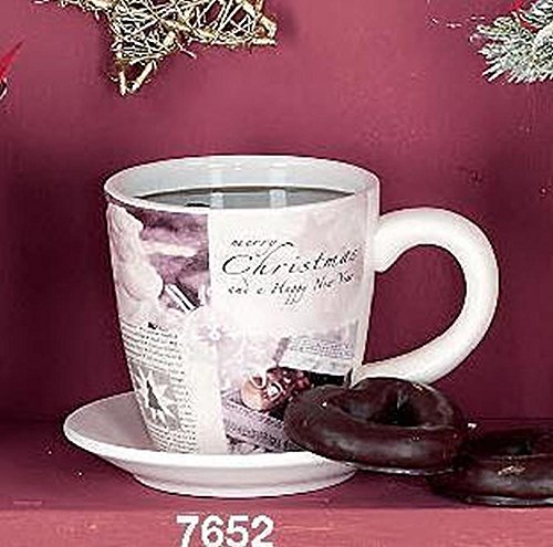 Hoff Interieur Henkeltasse mit Teller Angeli aus Keramik 16 x 13,5 x 11cm