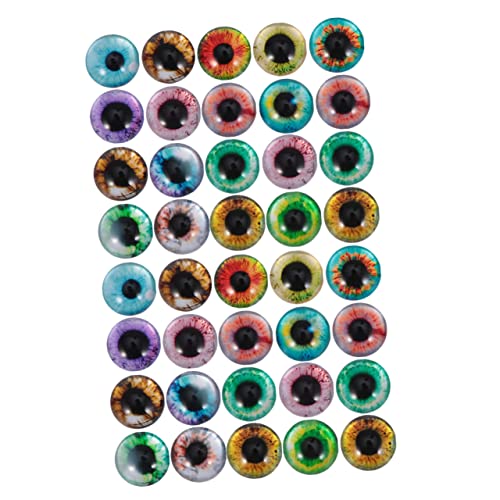 Angoily 50piezas Parches De Vidrio De Diseño De Ojo Hemisférico Parches De Vidrio Por Paquete Para Hacer Tú Mismo Material De Joyería Diy Accesorios De Joyería Patrón Mixto