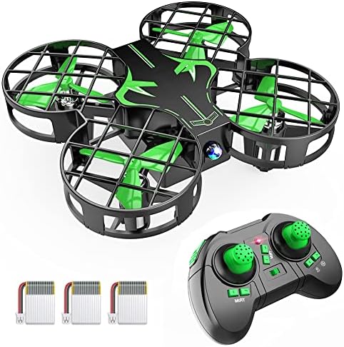 Mini Drone for Kids, RC Quadcopter Beginner Drone Indoor Helicopter, Gift Choice with 3 Battery, Altitude Hold, Headless Mode, 3D Flip, 3 Speed Mode-Green