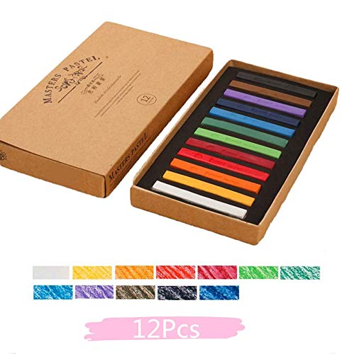 Non Toxic Artist Pastels,Square Soft Pastels Set,Chalks 12/24/36/48 Colors Soft Dry Pastel Artist Chalk Pastel Sticks For Office School Art Drawing Painting Supplies Professional Art Pastel (12Pcs) #TOP1
