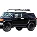 IKON MOTORSPORTS, Roof Rack Compatible with 2007-2014 Toyota FJ Cruiser, Offroad Type Unpainted Black Aluminum Top Cargo Roof Rack Rail Cross Bar Luggage Carrier, 2008 2009 2010 2011 2012 2013