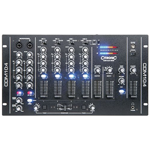 Citronic CDM10:4 USB 4 Channel DJ Mixer