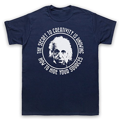 T-Shirt des Hommes Albert Einstein Secret to Creativity imprimé coton noir