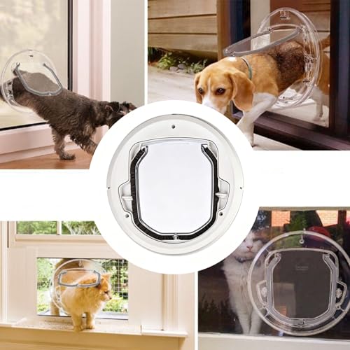 Puerta para gatos con solapa transparente para reducir el estrés animal 3
